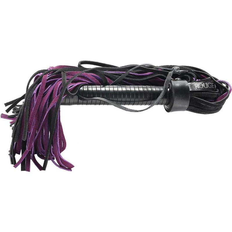 Rouge Suede Flogger with Leather Handle in Black & Purple