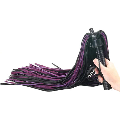 Rouge Suede Flogger with Leather Handle in Black & Purple