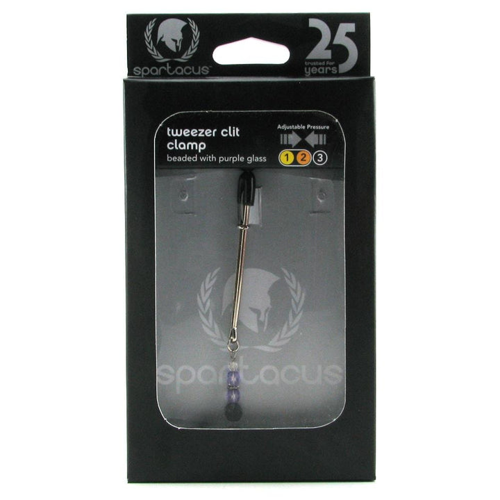 Pince à clitoris Spartacus Tweezer avec perles violettes