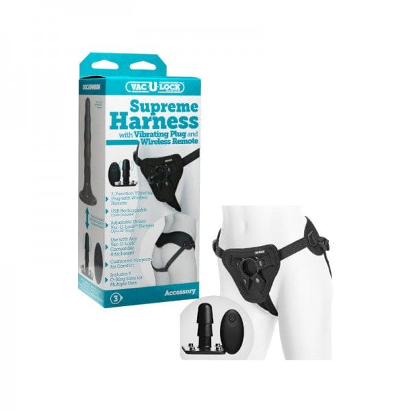 Doc Johnson Vac-U-Lock - Supreme Harness With Vibrating Plug