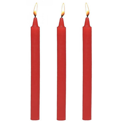 XR Brands Master Series Fire Sticks Lot de 3 bougies goutte à goutte en rouge
