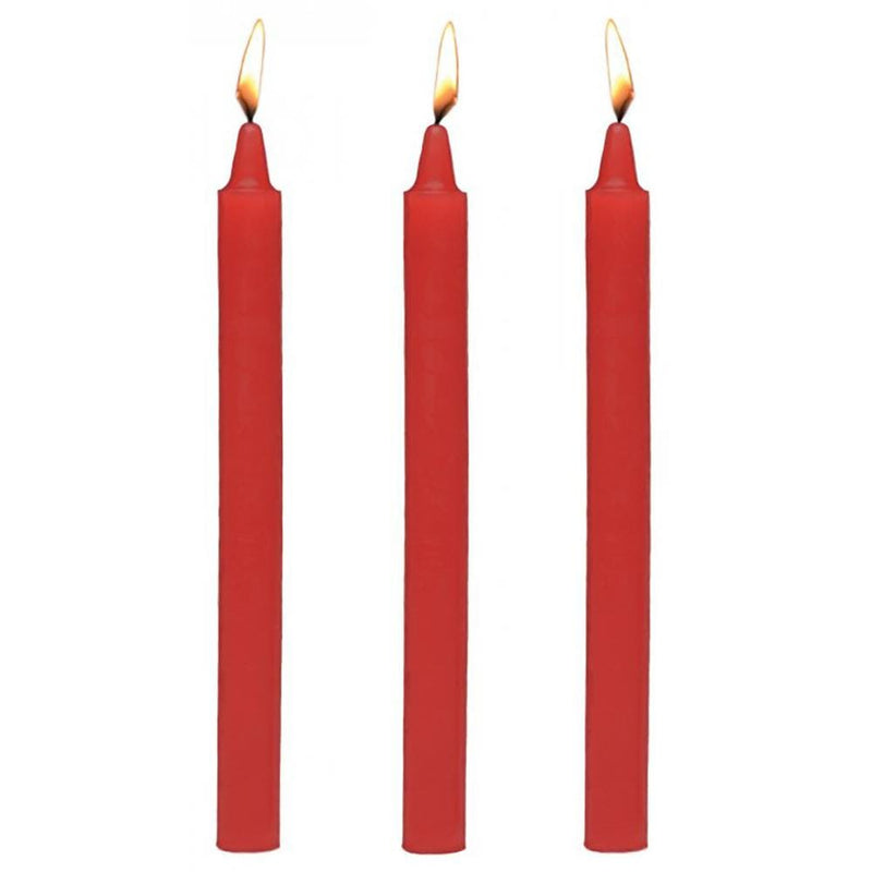 XR Brands Master Series Fire Sticks Drip Candle Set of 3 in Red