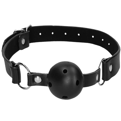 Shots Toys Black & White Breathable Ball Gag With Nipple Clamps