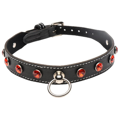 XR Brands Strict Rhinestone Choker with O-Ring