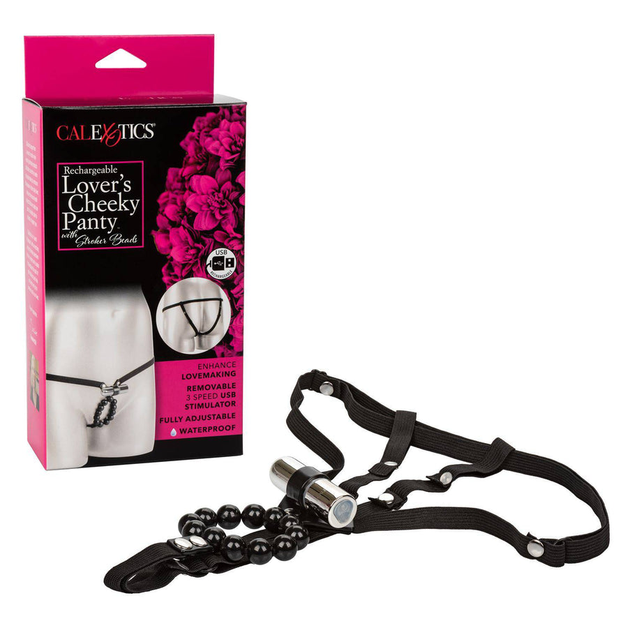 Calexotics Rechargeable Lover's Cheeky Panty Stroker with Beads - Wicked Wanda's Inc.